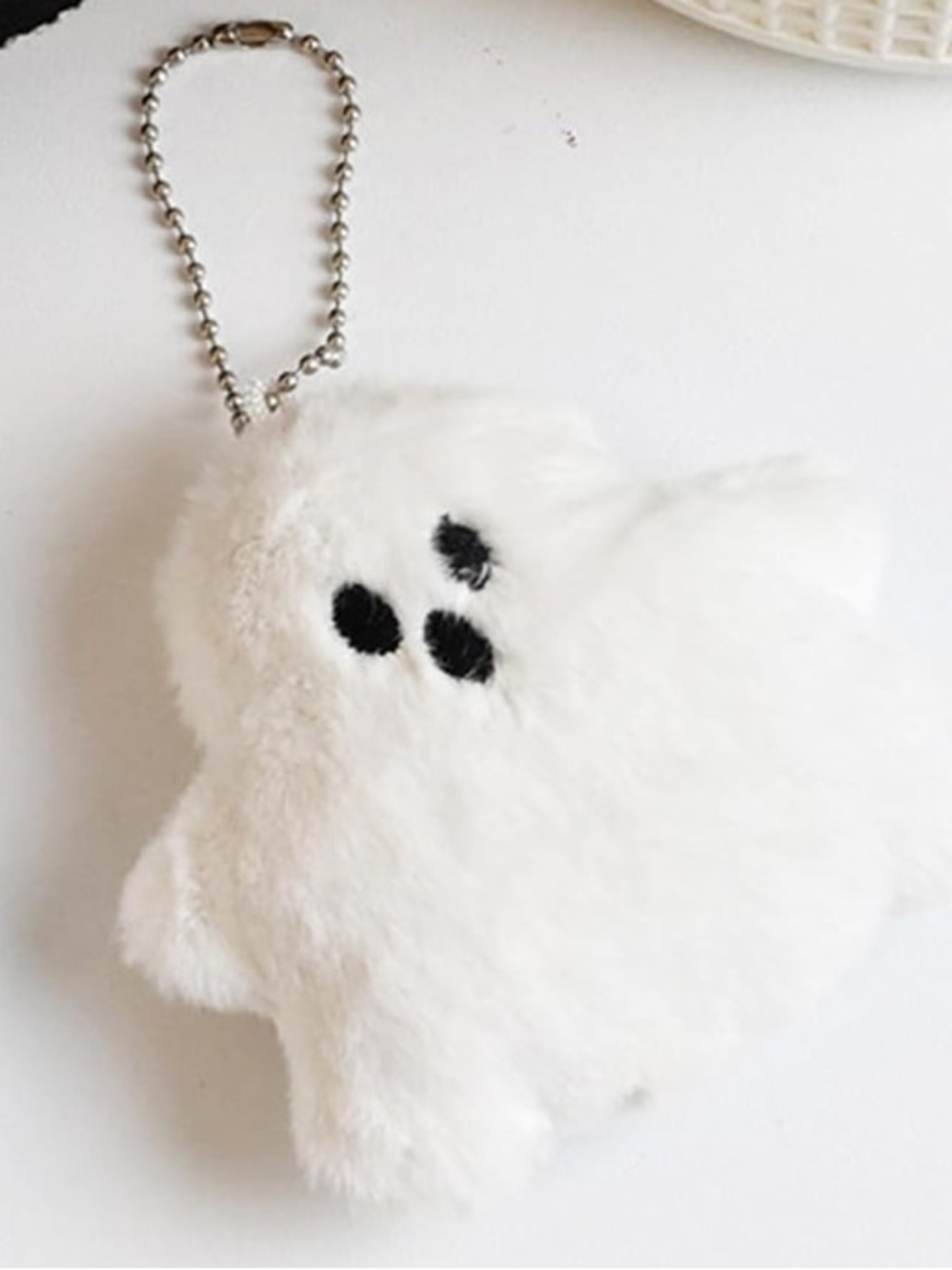 π»NEW Ghost Plush Bag Charm/ Keychain Fluffy White Cute Goth Spooky Horror - Picture 6 of 6
